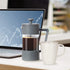 Oggi French Press Coffee Maker (12oz) - Borosilicate Glass, Single Cup French Press, Charcoal