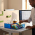 HappyDino Countertop, Acrylic Tea Bag Organizer and Storage Box Stackable Tea Bag Holder with Drawer for Navy Blue
