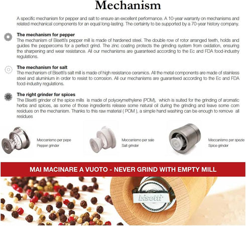 Bisetti Herbs Mill - One Size, Glass/Stainless Steel, Transparent