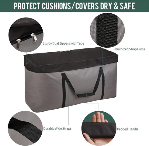 (152 60 Inch 600D (60"Wx20"Dx29"H, Rachmi Cushion Storage Bag Gal) with Zipper & Padded Handle, Outdoor Oversized Heavy