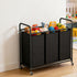 3-Bag 35.6 Gal(135 LINZINAR Laundry Basket, Black Laundry Hamper, L) Laundry Sorter Cart Laundry Room Organization