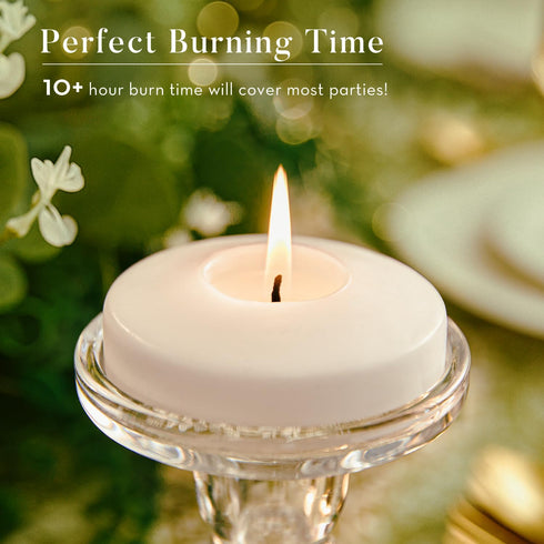 3 inch, 36 Pack 10 Set White Floating Candles Floating Candles Hours Long Burning, Unscented Floating Candle