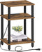 TUTOTAK End Table with Charging Station, Side Table with USB Ports and