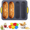 MUJUZE Silicone Bread Pans for Baking, Nonstick French Bread Loaf Pan with 6 Muffin Cups, Heat Resistant