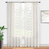 Kotile 63 Inch White and Gold Sheer Curtains, 2 Panels Set, Light Filtering Shimmer Ogee Sheer Curtains