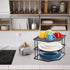 3-Tier 9x9x7.5 Inches Counter yarlung Cabinet Corner Shelf, Metal Wire Plate Rack Kitchen Corner Organizer for Cups