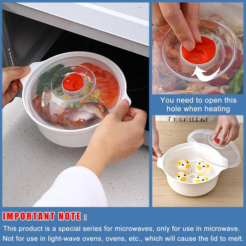 Microwave Bowls with Lids, Plastic Mixing Bowls Microwave Safe for Heating Food, BPA Free Kitchen Cookware