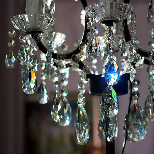 1ft 10pcs Teardrop Crystals Garland, Hanging Chandelier Crystals Prism Beads Chain for Wedding Home Decoration Clear