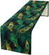 13x36 inches Peacock Table Runner Green Feathers Pattern Table Runner Table Cloth Decoration Dresser Garden Farmhouse