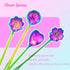 Flower Spoon Set of 4 PCS, LEEFONE 7" Flower Pattern Long Handle Spoon for Tea & Ice Cream