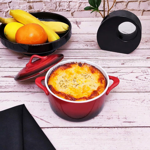 Ceramic Mini Cocotte Set - 17.7 Ounces Small Casserole Dishes with Lids, Handles, Oven, Microwave & Dishwasher Safe