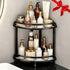 Black Bathroom Counter Organizer XL Corner Shelf, 2-Tier Bathroom Organizers Countertop, Large