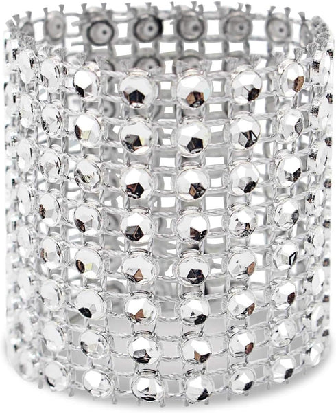 KPOSIYA Napkin Rings, Pack of 60 Rhinestone Diamond Adornment for Wedding Receptions, Dinner or Holiday Parties