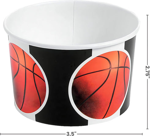 Fun Express Basketball Snack Bowls (set of 12) for Tournament and Sports Party Supplies