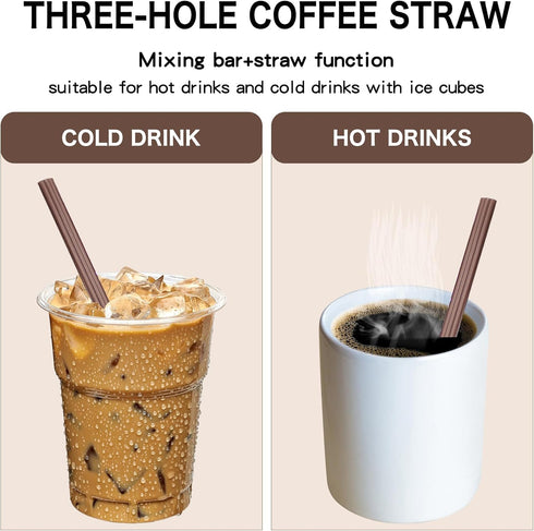 6.7 200 IN Three-hole Coffee Stirrers Sticks with Storage Jar, Disposable Plastic Drink Stirrer Sticks, Stirrers, Use
