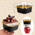 50 Pcs Mini Square Baking Cups with Lids,5oz Aluminum Foil Mini Cake Pans with Lids,Disposable Ramekins Cake Pans,150ml Dessert Cups Cupcake Pans for Wedding Birthday Party,Black Gold by Zycozzn