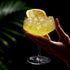 Viski Raye Set of 2 Angled Stemmed Crystal Coupe Cocktail Glasses, 7oz, Drinkware Set