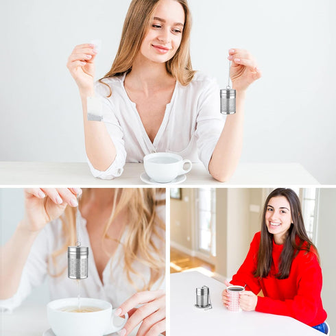 Tea Infusers for Loose Tea – 18/8 Stainless Steel Tea Strainer Set, Extra Fine Mesh Tea Steeper for Brew Tea, Spices &