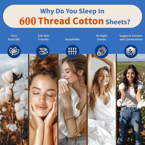 Set 4 100% 16 Inch Mattress-Homes RV King Sheet Piece, Long Staple Cotton Sateen Sheets, RV Camper Sheets RV King Size
