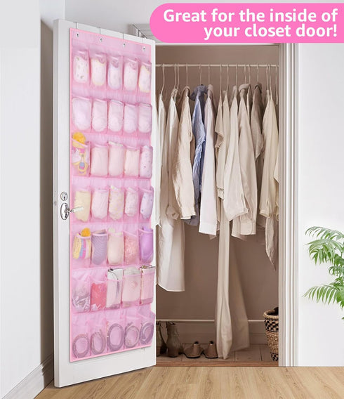 35 Closet MISSLO Large Pockets Over The Door Shoe Organizer Sturdy Oxford Fabric Hanging Shoe Rack for Door Mesh Shoe