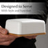 Countertop, 2 MIAMIO - Ceramic Butter Dish with Lid for Holds Sticks of Butter/Butter Holder and Container with Bamboo