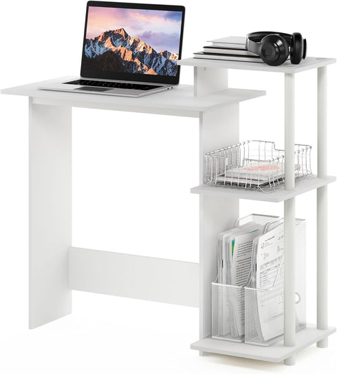 Furinno Efficient Home Laptop Notebook Computer Desk - White/White