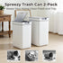 Spreezy 2 Pack Lid(3.6 2.4 Small Trash Can with Gal & Gal), Bathroom Garbage Can with Hidden Trash Bag Storage, Slim