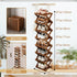 Closet Colors,4 Comeon Bamboo Shoe Rack, Foldable Vertical Shoe Rack for Front Door Entrance Narrow Shoe Organizer