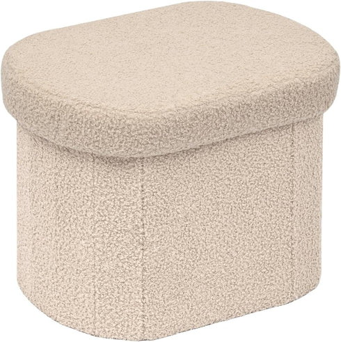B FSOBEIIALEO Storage Ottoman for Dorm Room, Boucle Folding Storage Ottoman Foot