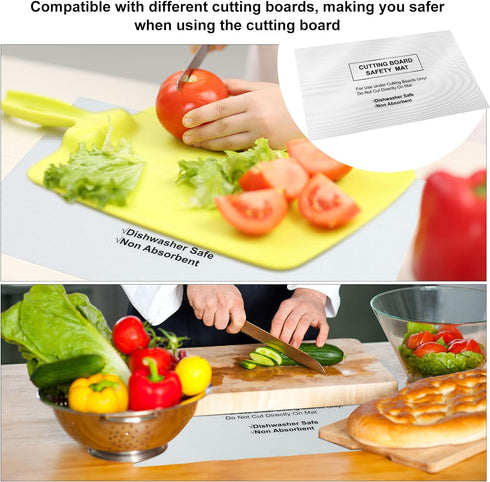 6 Pcs Non-Slip Cutting Board Mats, Non-Absorbent Safety Mat for Kitchen, 16 x 10 Inches, Dishwasher Safe