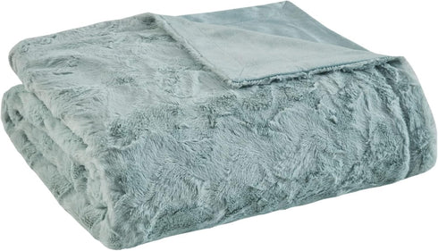 Madison Park Zuri Soft Plush Luxury Oversized Faux Fur Throw Animal Stripes