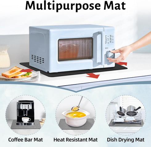 LOPNUR Appliance Sliders for Kitchen Appliances, 360° Rotating Mover, Heat Resistant Coffee Mat for Microwave, Toaster