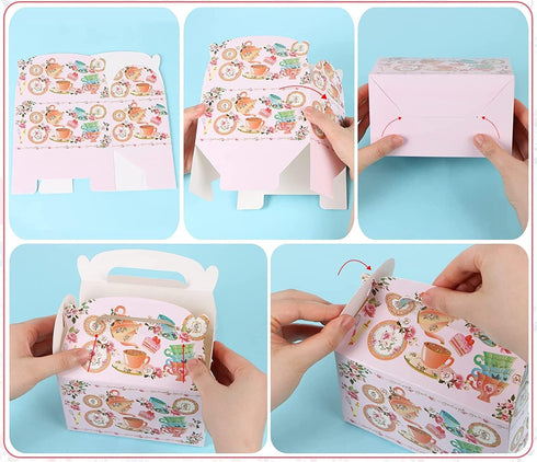 12 PCS Tea Party Favor Boxes - Lets Tea Party Party Supplies, Favor Bags for Tea Party Time