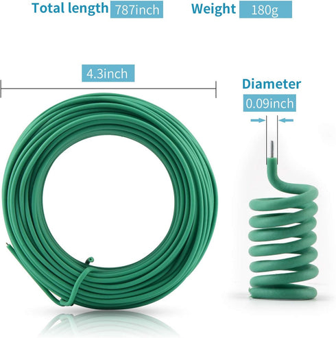 YDSL 66 Feet Soft Plant Tie, Green Twist Garden Ties for Plants, Home and Office Organization (Diameter - 2.5MM)