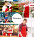 XEEYAYA 9 Pack (9 Pack, Bib Christmas Red Apron for Women Girls Ladies with Pockets - Kitchen Aprons Bulk for Cooking