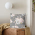 Golden Blush Roses Floral Throw Pillow Covers on Gray, Set of 2 Modern Decorative Cases 18"X18"