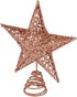 BinaryABC Christmas Tree Topper Star, Glittering Christmas Tree Decoration Ornaments, 20cm (Rose Gold)