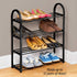 4-Tier Closet 12 Collections Etc Black Metal Shoe Rack is Perfect Inside a or in an Entryway to Control Clutter - Holds