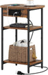 Hzuaneri End Table with Charging Station, 3 Tier Storage Bed Side Table
