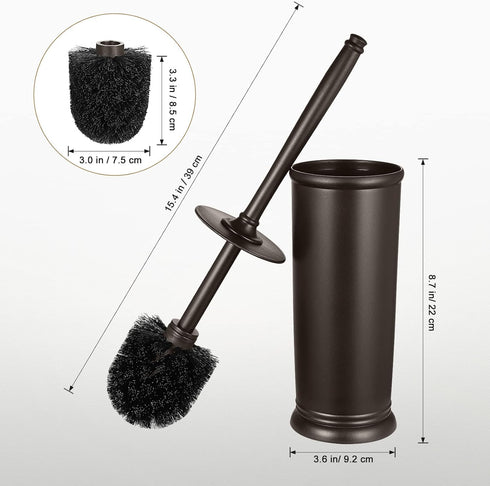 Set: Toilet Bowl Brush Holder Bathroom Deep Cleaning Toilet Scrubber Rim Cleaner with Caddy for Restroom Rv - Hidden