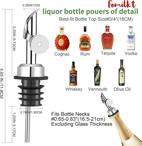 12 Pack) Liquor Pour Spout,Pour Spout for Liquor Bottles,Automatic Olive Oil Dispenser Spout,liquor dispenser,Olive Oil