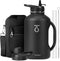 Trebo Insulated Water Bottle 64oz, with Handle and Straw Spout Lids, Half Gallon Stainless Steel Vacuum Flask, Black