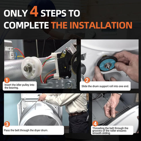 Upgraded Dryer Parts for Sam.sung Dryer, Roller Replacement Kit, Compatible with DV45H7000EW/A2 DV42H5000EW/A3