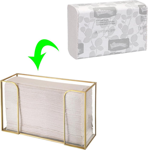 Sumnacon Countertop Bathroom Paper Towel Dispenser Glass Paper Towel Dispenser for Home Bathroom Kitchen Office Toilet