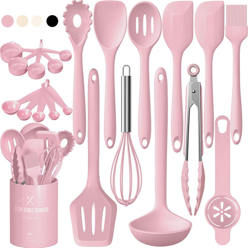 Umite Chef 22Pcs Silicone Cooking Utensils Set - Heat Resistant Spatulas with Holder, Dishwasher Safe Cooking Gadgets