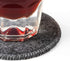 Drink Coasters Set of 6 with Holder - Dark Gray Round Water Absorption Felt Mat, 3.94 Inches Diameter