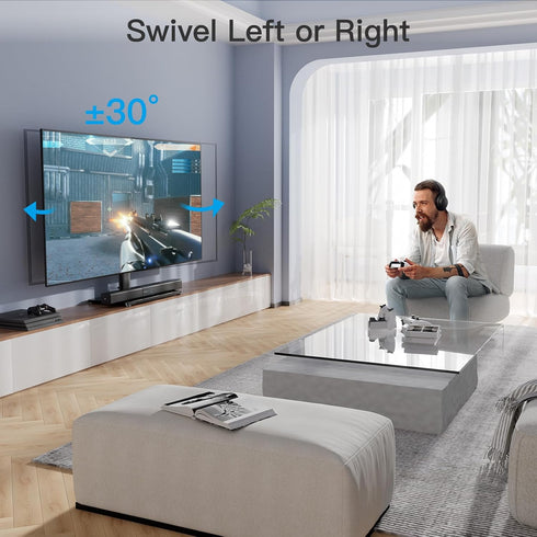 PERLESMITH Swivel Universal TV Stand/Base, Table Top TV Stand for 32-60 inch LCD LED TVs, Height Adjustable