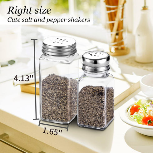 DWTS DANWEITESI Large Salt and Pepper Shakers Set, Cute Farmhouse Kitchen Spice Jars with Stainless Steel Lid