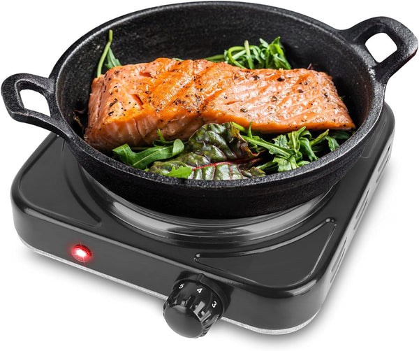 iMounTEK 1000W Electric Stove for Cooking - Electric Single Burner Coil Heating Hot Plate with Non Slip Rubber Feet