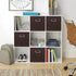 Fabric Storage Bins Cubes - Foldable Organizer with Handle, 11x11x11, Set of 3 in Coffee